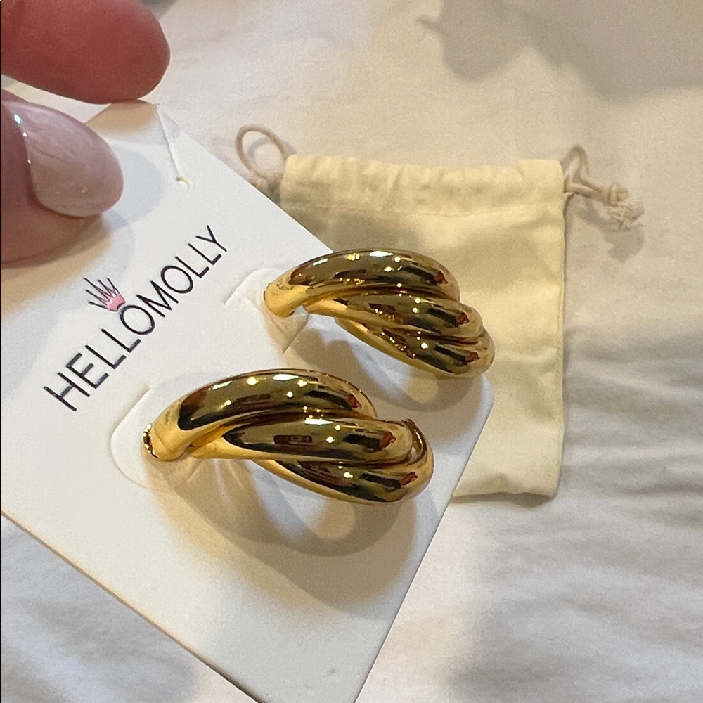 Hello Molly Gold Statement Earrings - Picture 4 of 4